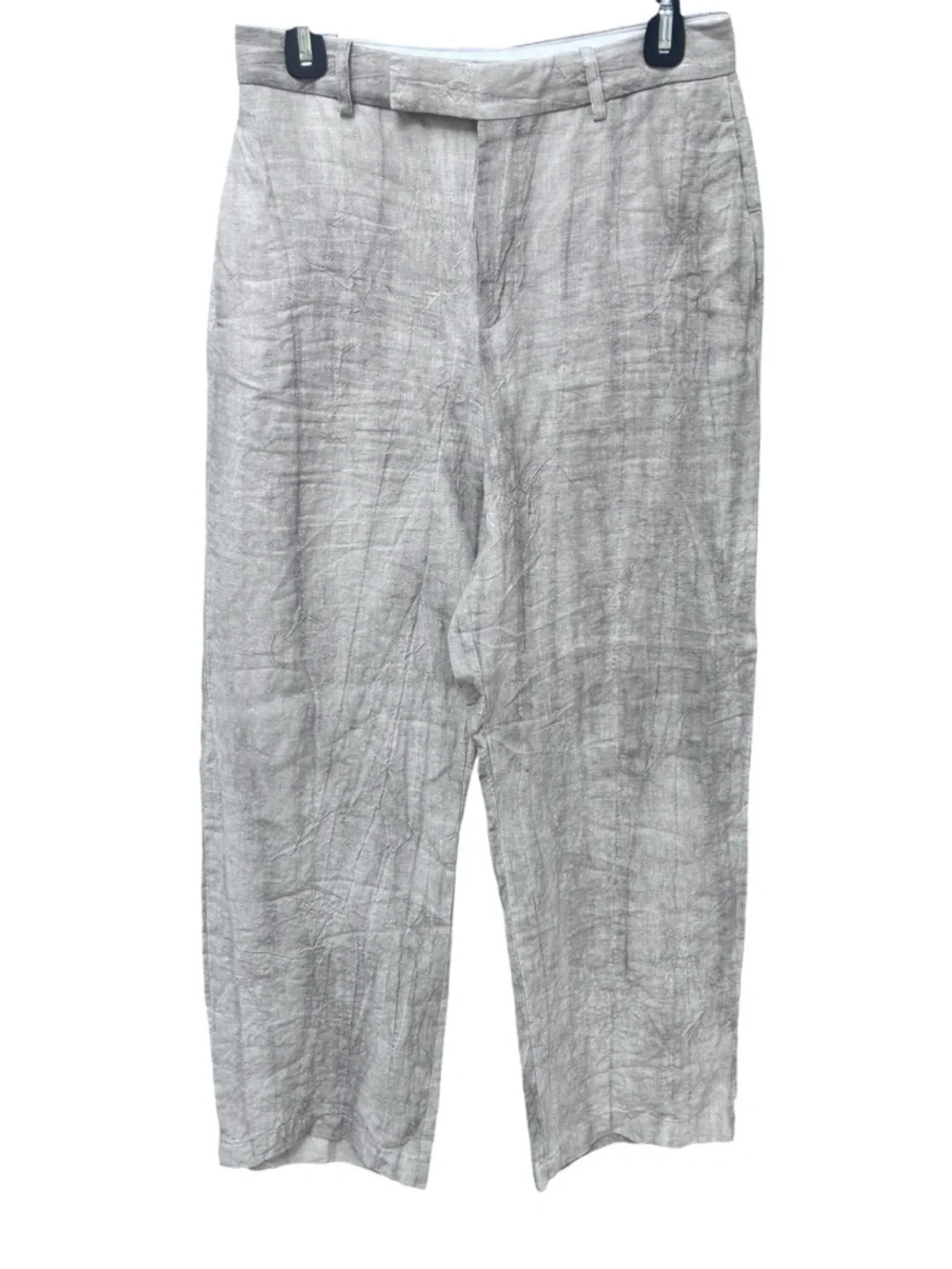 Zara 100% Linen Wide Leg Pants - Natural Crinkle - S - Picture 3 of 12